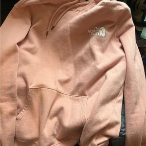 Pink north face sweatshirt
